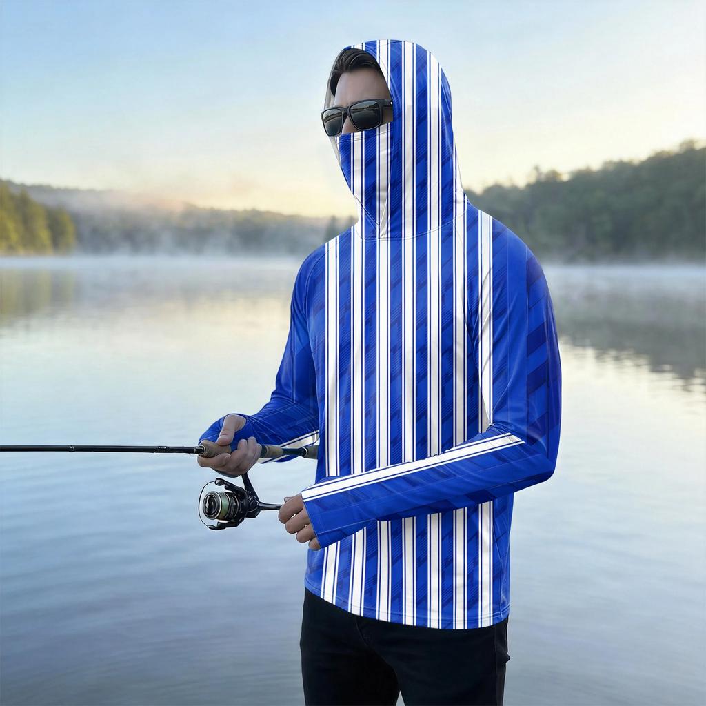Men's Casual Outdoor Hooded Long Sleeve Sun Protection Shirt Lightweight Breathable Quick Dry Activewear Top for Sports Hiking