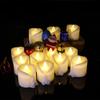 12Pcs Simulation Melting Tea Wax Candle Lamps Remote Control Christmas Party Decoration Electronic