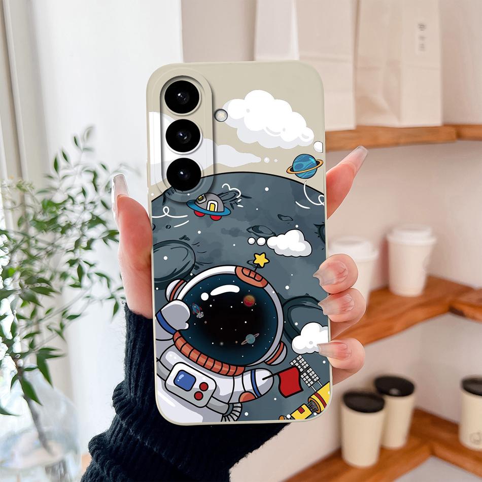 For Samsung S26 Ultra Phone Case For Galaxy S26 Plus Cute Astronaut Liquid Silicone Full Coverage Anti Drop Soft Durable Bumper