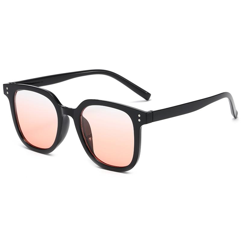 Pink Powder Blusher Glasses Women Fashion Korean Oversized Gradual Eyeglasses Black Frame Pink Vintage Trend Square Sunglasses