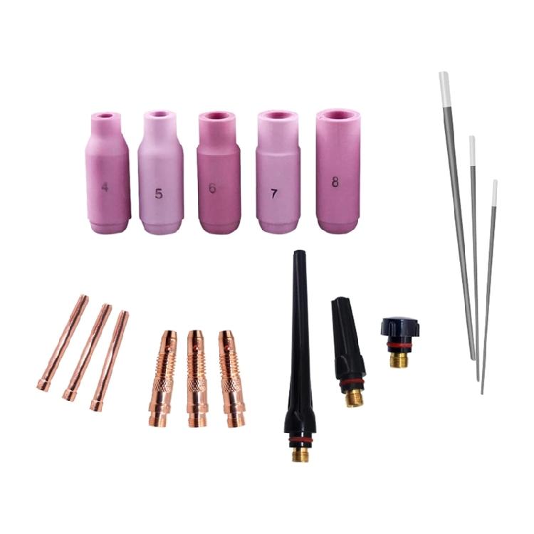 17-Piece Compact Welding Torch with Tig Cup/Collet Body Nozzle Kit Electrode
