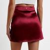 2026 Hochtaillierter Damen Satin A-Linien Minirock mit Reißverschluss