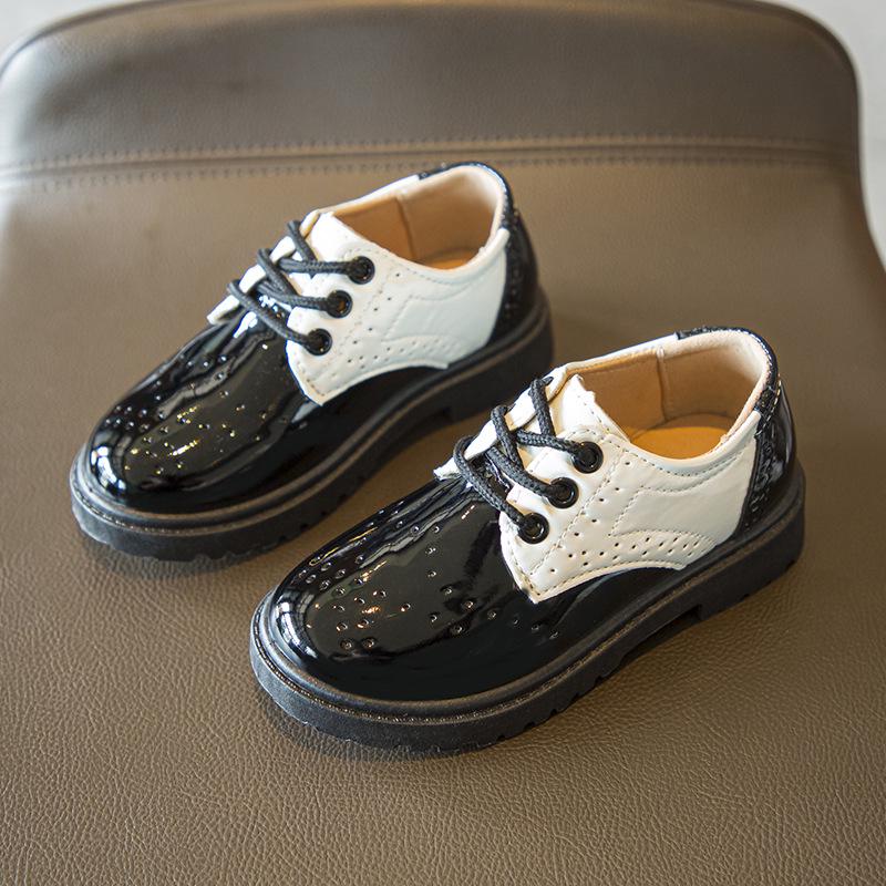 Boys' Black Leather Loafers - Soft Sole for Spring/Autumn, British Style, Perfect for Primary School Performances