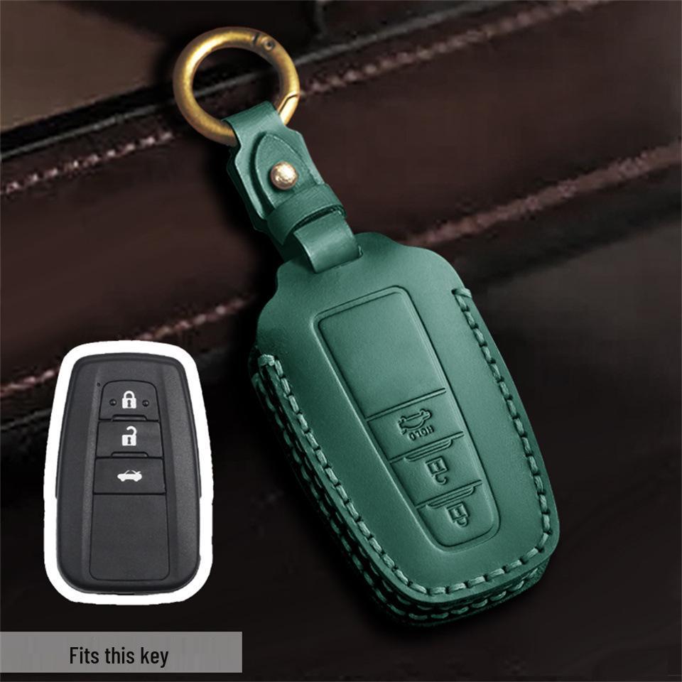 Genuine Leather Key Cover for Toyota Corolla, Camry, RAV4, Wildlander, and Asia Dragon.