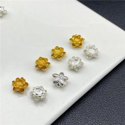 18k Gold Color-Preserving Lotus Spacer Beads for DIY Crystal Jewelry and Hand Rope Bracelets