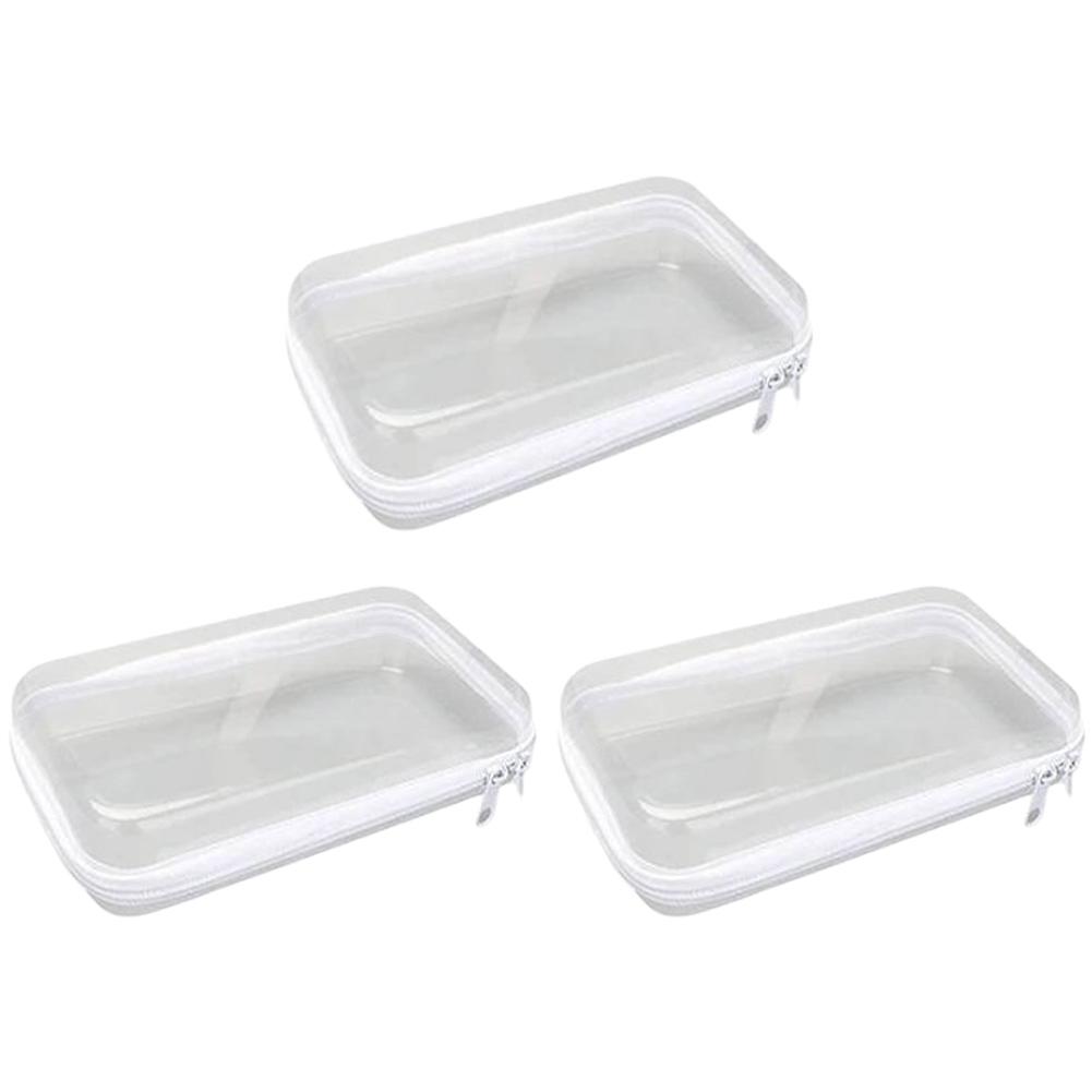 Hartes Transparentes Reißverschluss-Etui Tragbare Aufbewahrung für Gegenstände Reise-Organizer-Box Hartes Reißverschluss-Etui für Spielzeug Bausteine Puzzles Kosmetik