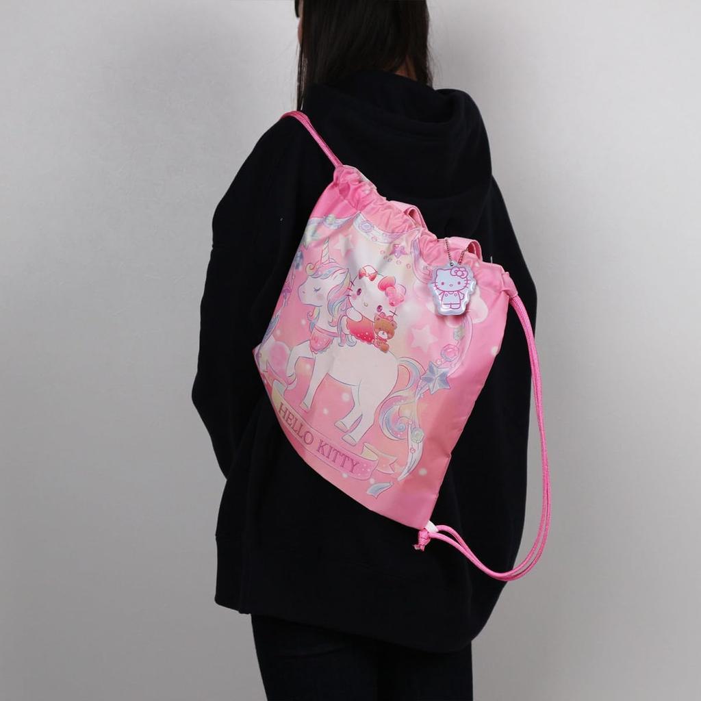 Marushin Gym Drawstring Sanrio Hello Kitty Unicorn and Kitty Perfect for and Elementary Perfect for Character Product 3065018100 Bag, Knapsack, Bag,
