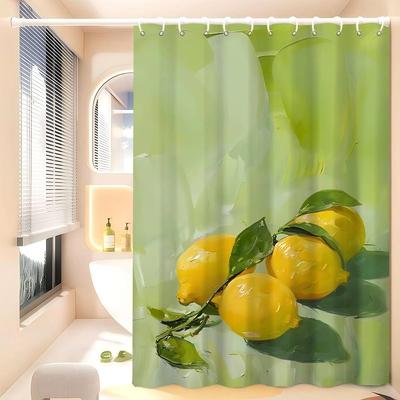 Vintage Dining Fruit Orange Avocado Tomato Coffee 1 Piece Of 150X180Cm Printed Shower Curtain Partition Bathroom Waterproof