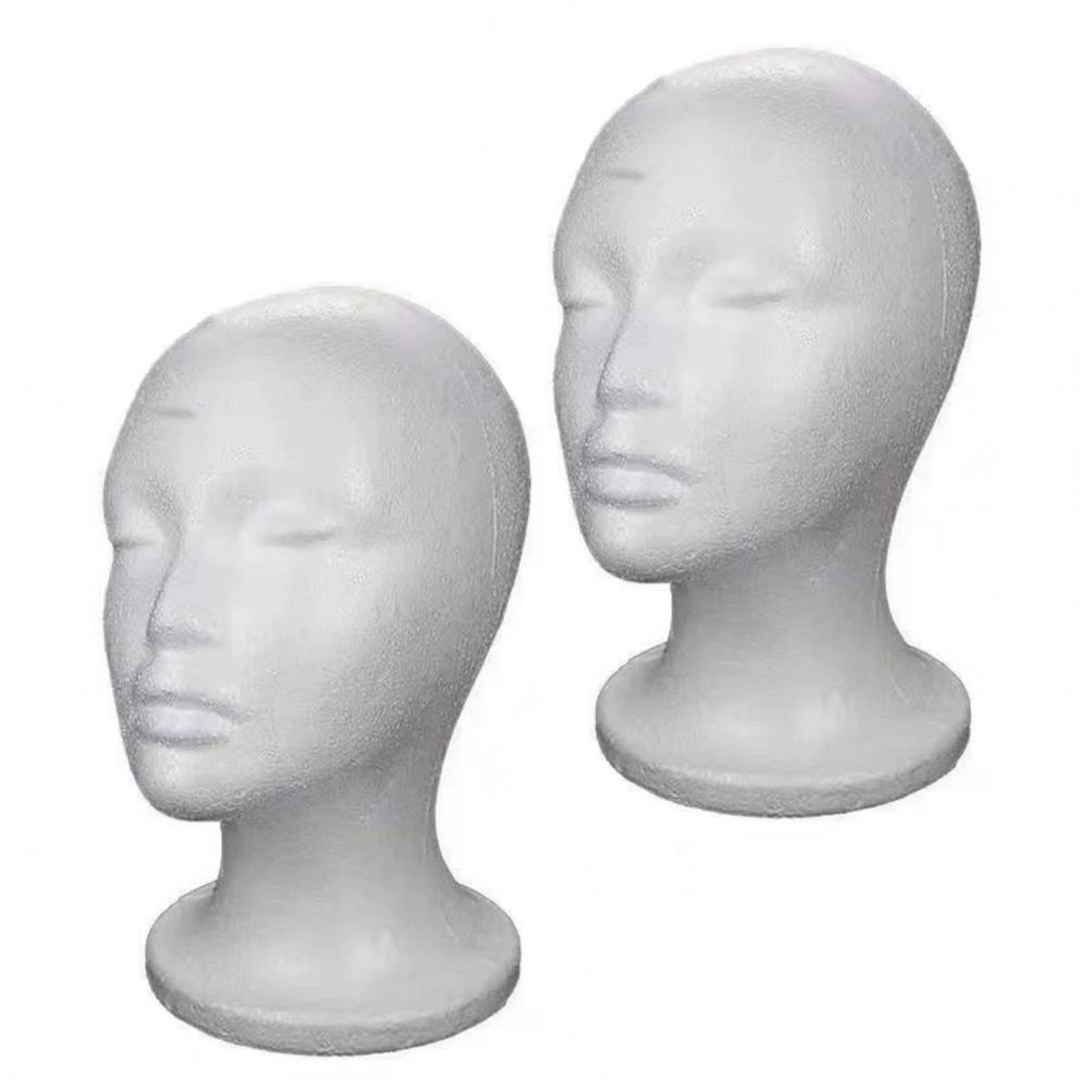 Foam Head for Wigs Female Mannequin Head Headset Wig Display Stand Hairpieces Lightweight Cap Stand for Home Salon Travel
