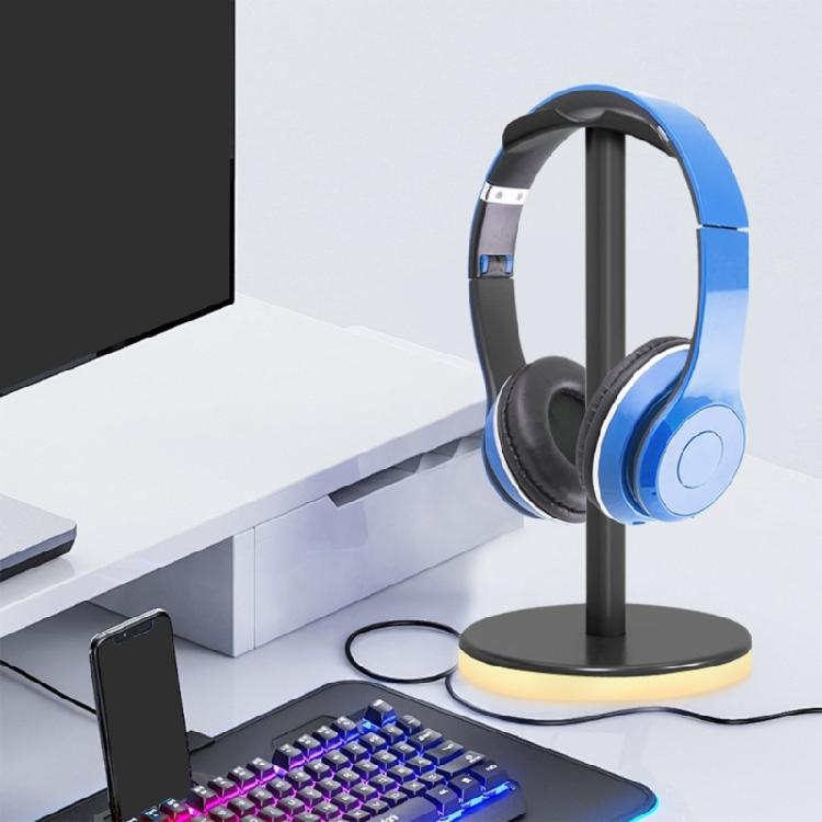 LED Headphone Stand Headset Holder Earphone Stand Aluminum Support Headsets Solid Base for All Headphones Size