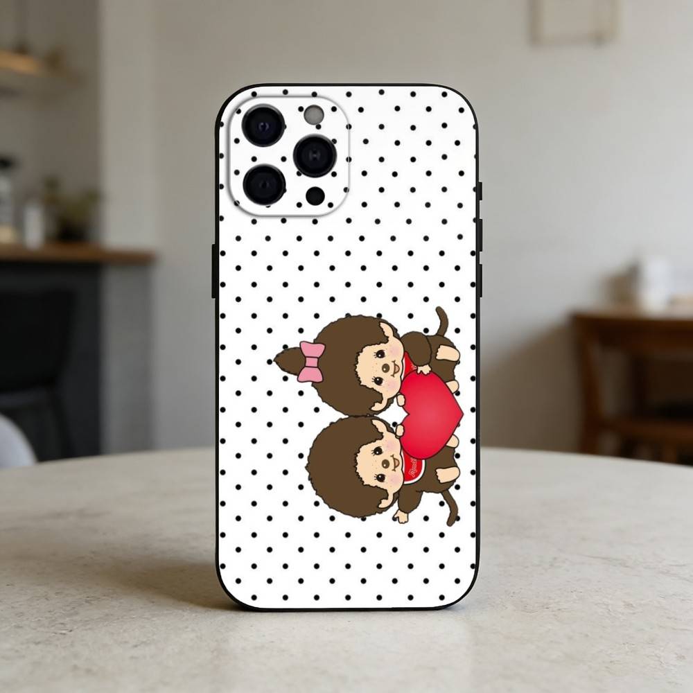 cute monchhichis     Phone Case Silicone black Soft For IPhone 17,16,15,14,13,12,11,SE,Plus Pro Max