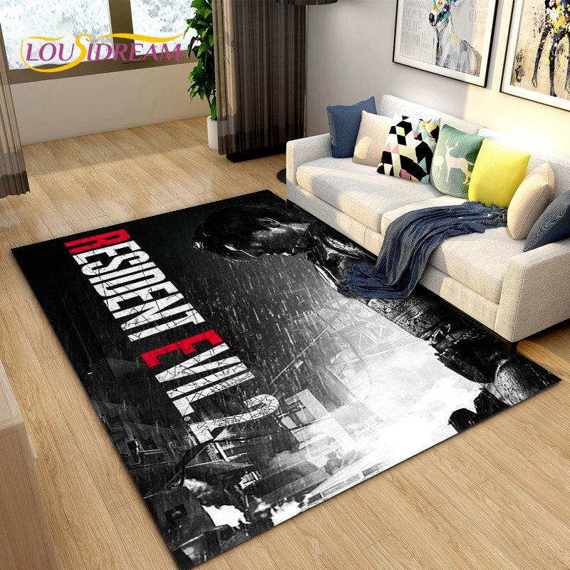 Resident Evil Game Gamer Area Rug Large,Carpet Rug for Living Room Bedroom Sofa Doormat Decoration,Kitchen Non-slip Floor Mat 3D