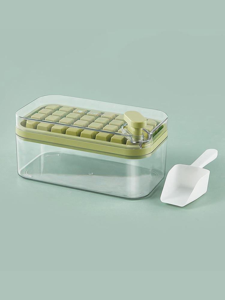 32 Grid Silicone Ice Cube Tray Mould With Lid Shovel Storage Box Remove With One Click Ice Maker DIY Whiskey Cocktail Tools