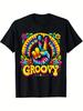 Groovy Batik-Friedenszeichen-T-Shirt - Retro-Hippie-Stil, Weiche Baumwolle, Lockerer Schnitt, Rundhalsausschnitt - Perfektes Geschenk für Männer & Frauen
