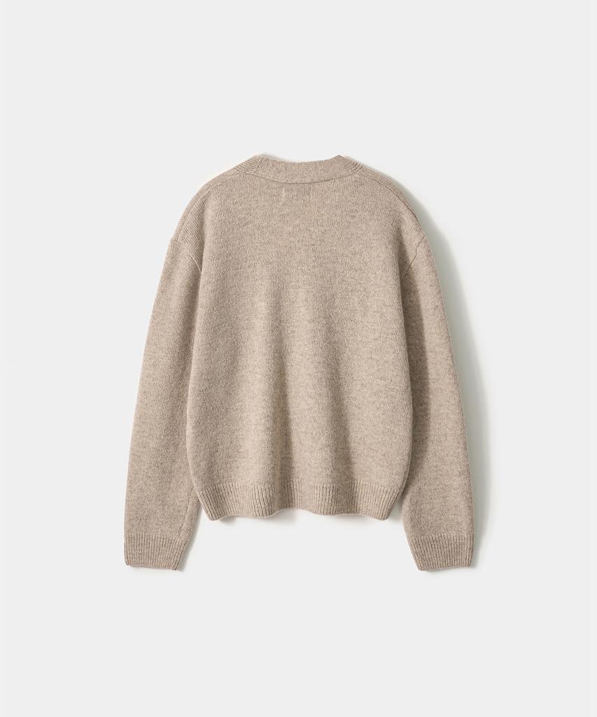 Trip Le Sens [100% Wool] Pure Light 4-Button Crop Cardigan_Hazel Beige