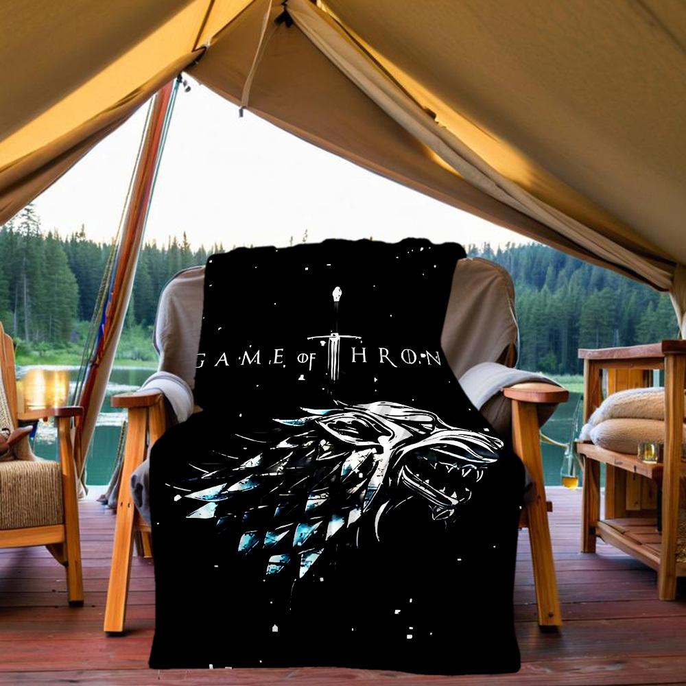 1PC Game of Thrones Outdoor Blanket Lightweight Flannel, Soft & Warm, All-Season Use for Sofa, Outdoor092