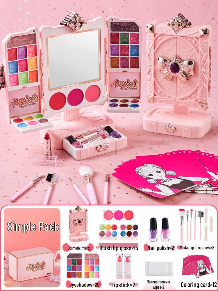 Children's Makeup Toy Set: Pretend Play Dressing Table with Lipstick & Nail Art