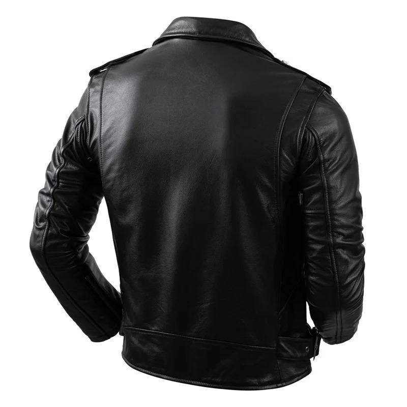 Giacca in vera pelle di vacchetta di taglia cinese da uomo, cappotto in pelle, abbigliamento da motociclista, abbigliamento da equitazione, giacca in pelle da motociclista alla moda autunnale da uomo
