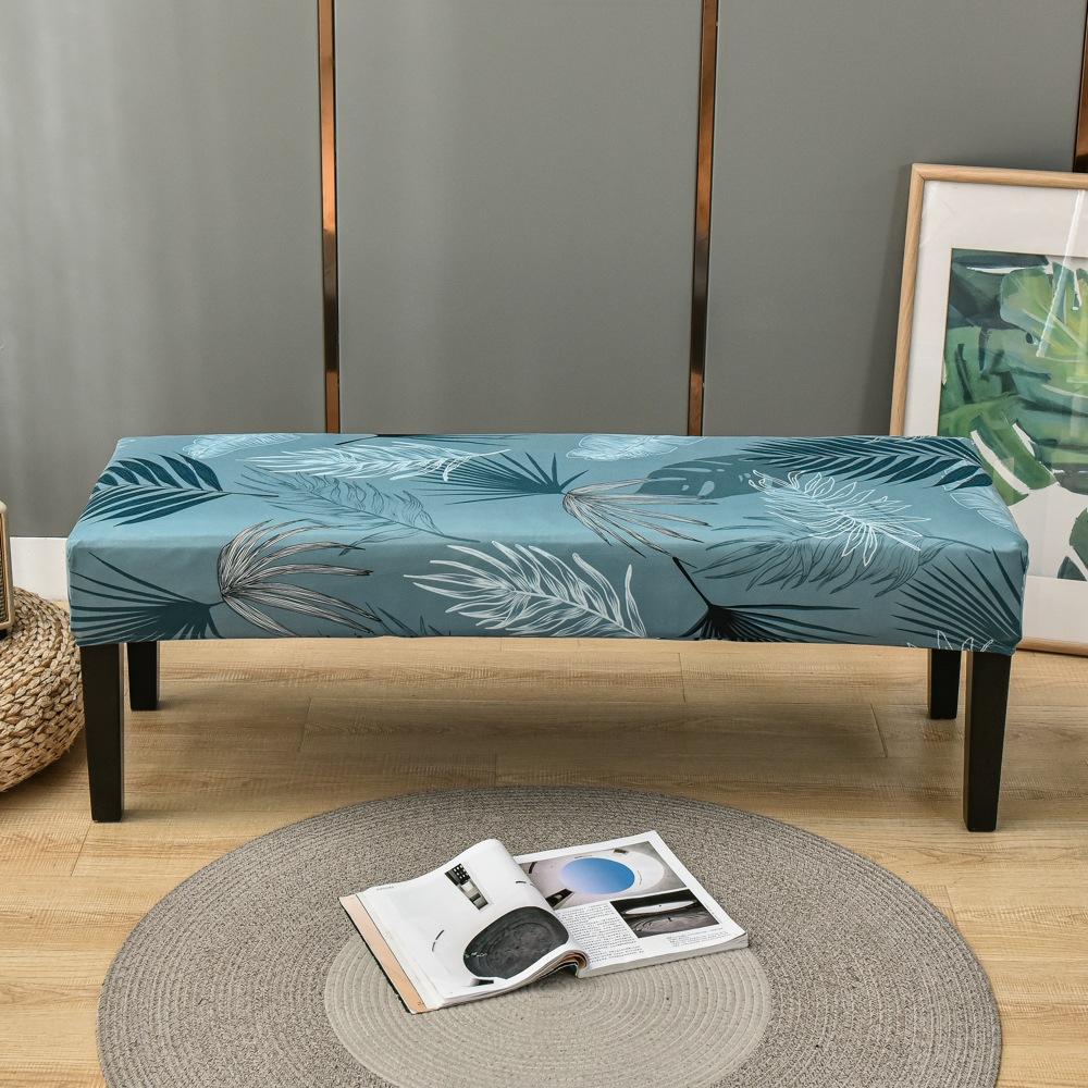 Bench Cover Stretch Spandex Piano Stool Cover Long Ottoman Cover Solid Color Changing Shoes Chair Slipcover Home Decor