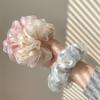 Scrunchies de Seda de Doble Capa para el Verano, Para Niñas, Estampado de Flores, Dulce Sujetador de Cola de Caballo, Cuerda Elástica para el Pelo, Accesorios Coreanos para el Cabello