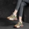 2026 Sommer Neu Dicke Sohle Vollrindleder Mesh Atmungsaktiv Dad Schuhe Mode Lässig Damen Sneaker