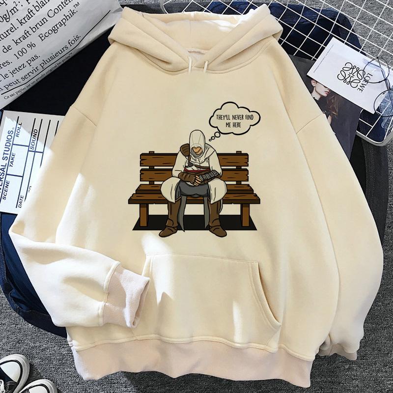 Assassins Creed Hoodie Bedruckt Damen Lässig Mode Kapuzenshirt Langärmlig Pullover Sweatshirts Übergroße Unisex Kleidung