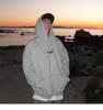 Men's American Style White Hoodie - Autumn/Winter 2025 New Arrival, Plus Velvet, Thickened, High Street Trendy, Heavyweight Pullover