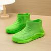 Foam Rain Shoes Men's Adult Fashion Short Rain Boots Non-slip Water Shoes Velvet Cotton Kitchen Short Rubber Shoes Fashion Women