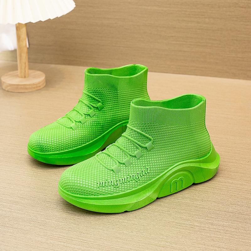 Foam Rain Shoes Men's Adult Fashion Short Rain Boots Non-slip Water Shoes Velvet Cotton Kitchen Short Rubber Shoes Fashion Women