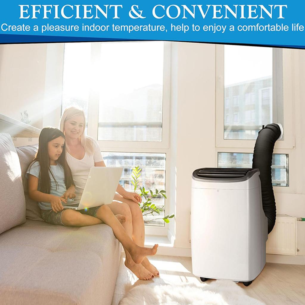 Insulated Portable Air Conditioner Hose Cover With Adjustable Straps Easy Installation Black Sleeve for Duct Vent