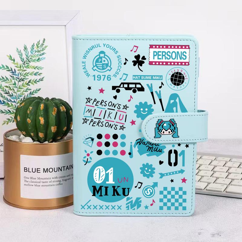 Hatsune Miku Anime Kawaii Notebook Cute Student Hand Account Sticker Message Book Children Diary Book Paintbook Message Book Toy