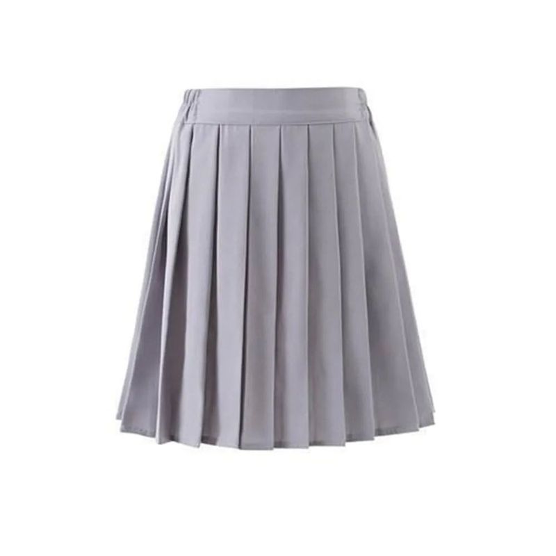 

A- Line Half Body Elastic Waist Pleated Skirt A- Line Elastic Waist Pleated Skirt grey length 42cm 4XL
