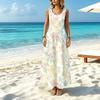 Women's Sleeveless Long Maxi Dress Lightweight Flowy Floral Dress,Versatile Daily Wear,Ideal for Beach Vacation,Summer Casual Dating
