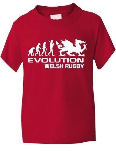 Evolution of Welsh Rugby School Sport Kids Boys Girls T-Shirt Age 1-13 M