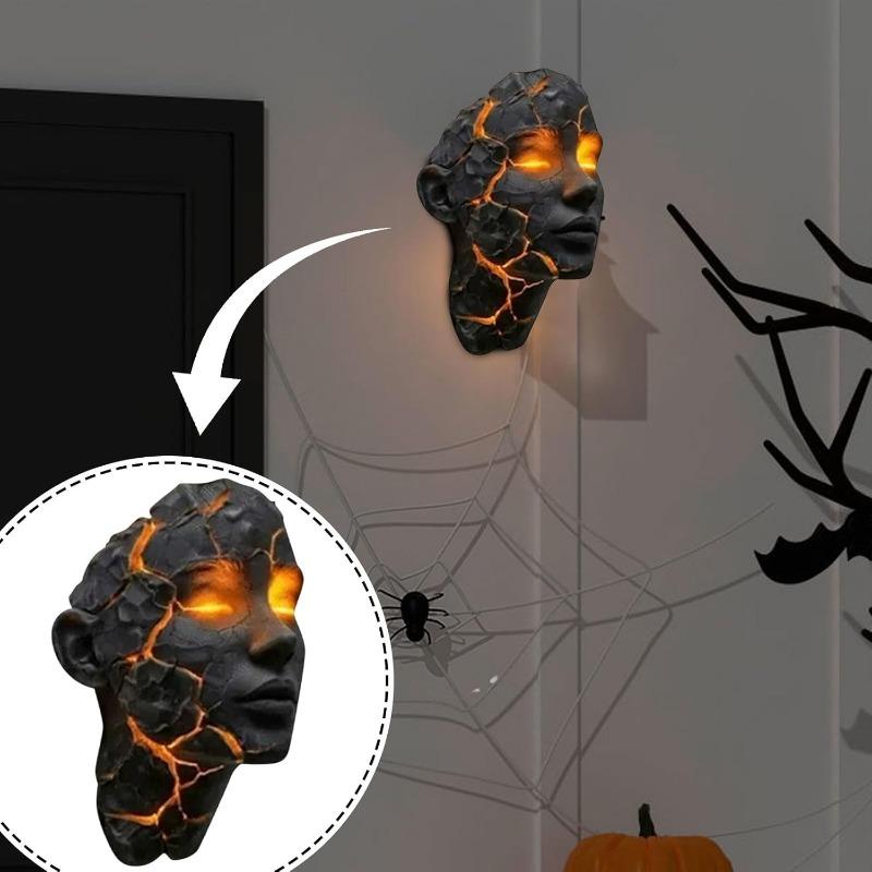 Cracked Soul Wall Light, Halloween Room Lighting Fixtures, 3D Shattered Glass Gothic Sconce for Halloween, Bedroom, Living Room Decor
