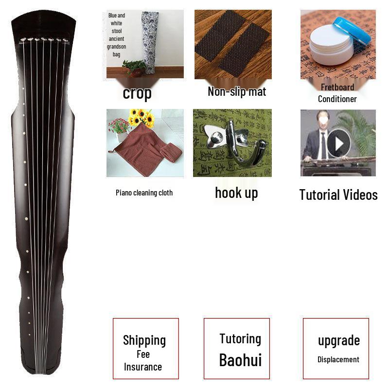 Handmade Tongmu Guqin Fuxi-style Seven-Stringed Instrument for Beginners