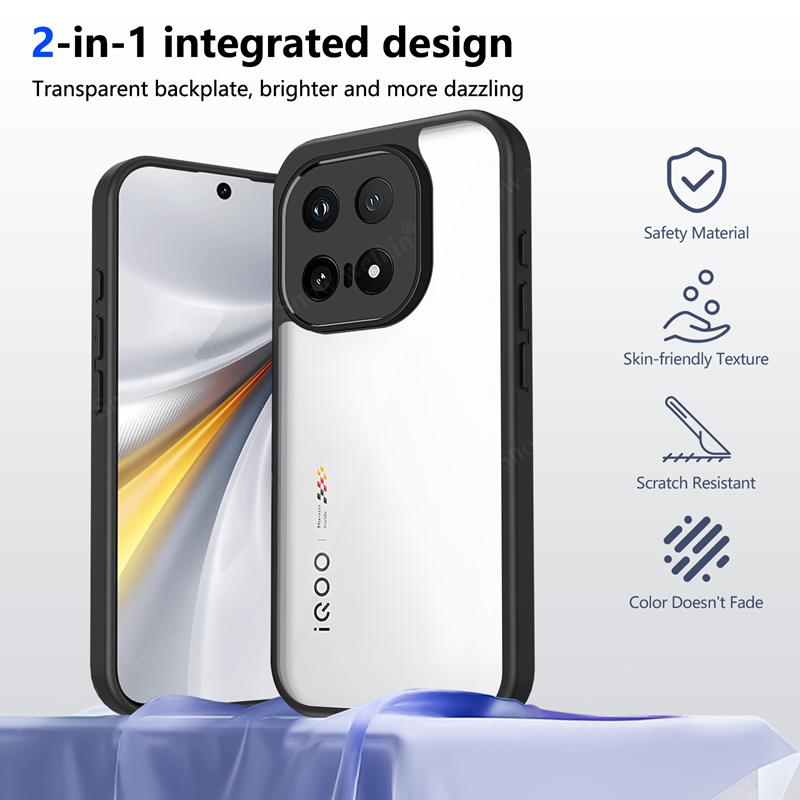 Przezroczyste Silikonowe Etui Dla Vivo iQOO 15 13 iqoo15 iqoo13 Tylny Panel PC Zderzak TPU Odporne na Wstrząsy Przezroczyste Pokrowce na Telefon