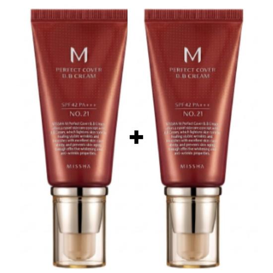 [MISSHA] M Perfect Cover BB Cream SPF42 PA+++ 50ml #21 Light Beige / #23 Natural Beige Flawless Coverage BB Cream