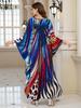 2025 European & American Cotton Printed Beach Dress Women's Long Loose Cover-Up with Sun Protection