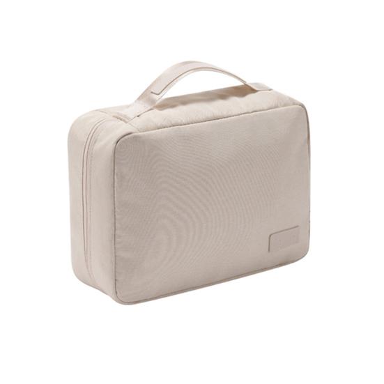 

Travel Toiletry Bag Waterproof Hanging Foldable Storage Bag Organizer Large Capacity with Multiple Compartments Portable Cosmetic бежевий