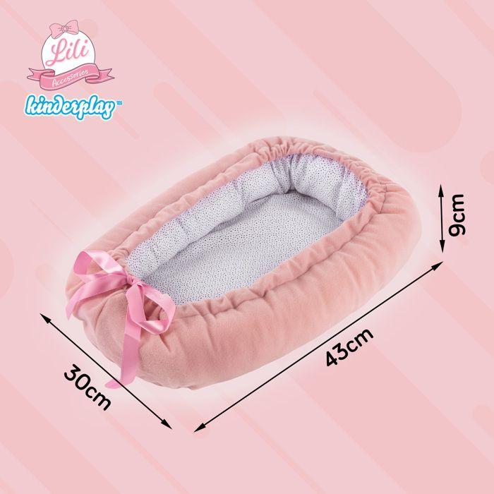 Cocon Pour Poupée - Kinderplay KP2005 - Réversible - 43 Cm - Rose Et Blanc