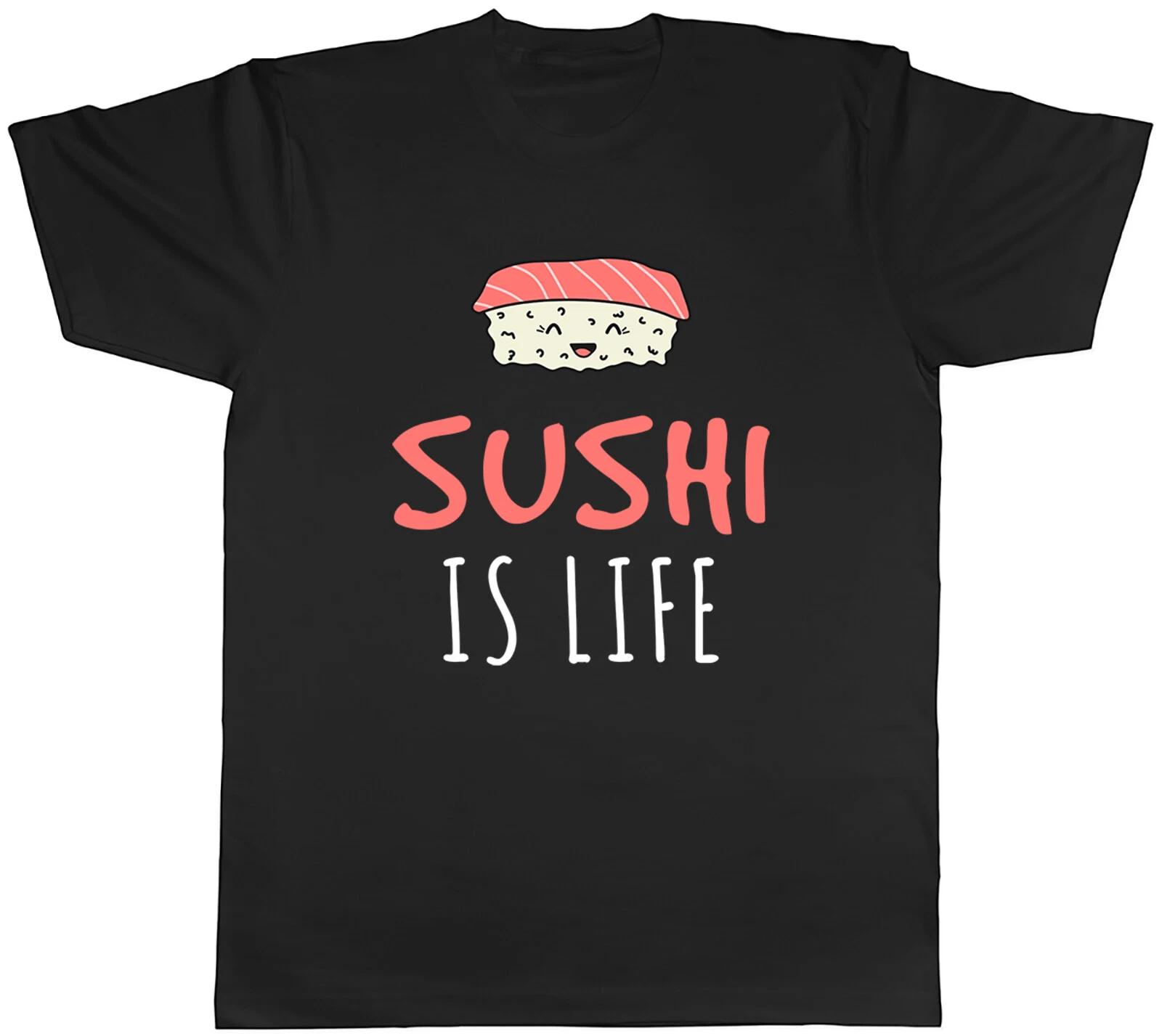 Sushi Is Life [Cute Sashimi] Mens Unisex T-Shirt Tee L