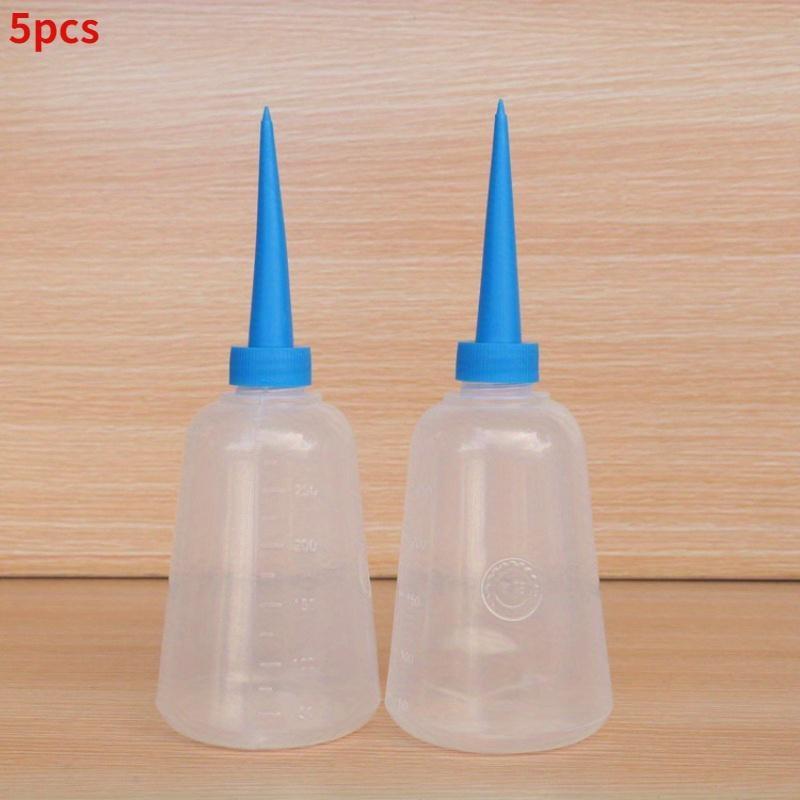 5Pcs 250ml PE Plastic Squeezable Tip Applicator Bottle Refillable Dropper with Needle Tip Caps Oil Bottles