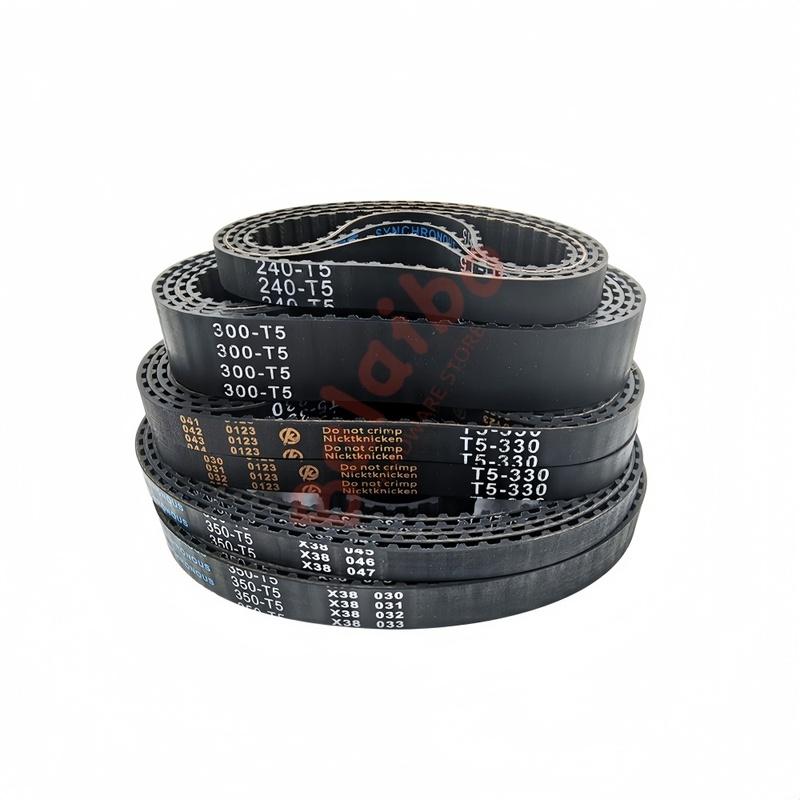 High Torque Rubber T5 Timing Belt Width 6/8/10/12/15/20/25/30mm Length T5-255/260/265/270/275/280/285/295/300/305/310---T5-350
