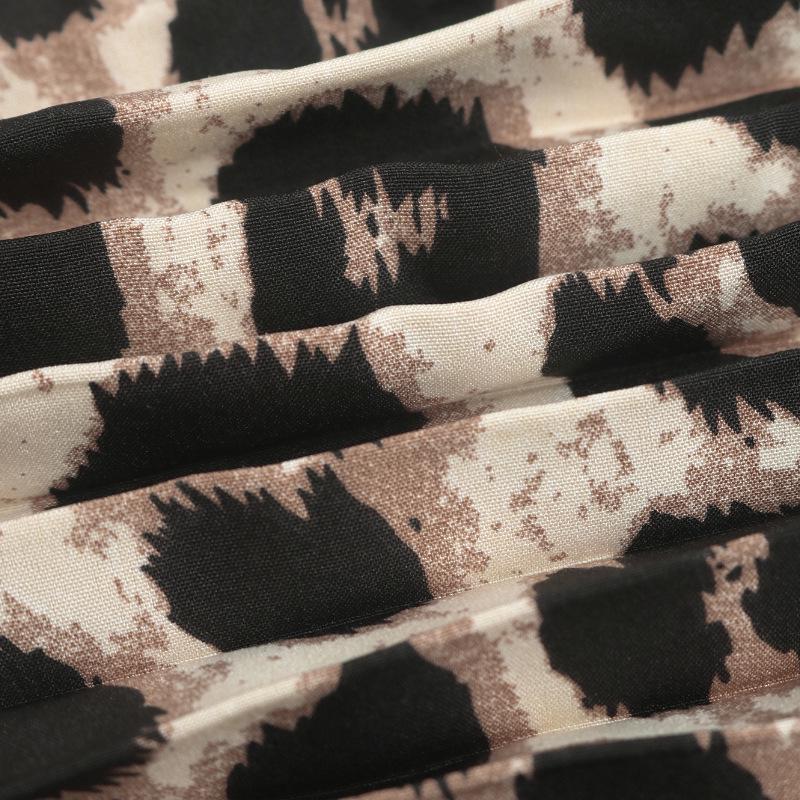 Damen Leopardendruck Schnürhose mit weitem Bein - Sommer 2025 Europäische & Amerikanische Mode