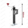 Trailer jack, RV outriggers, manual mechanical flange swivel plate support, transverse