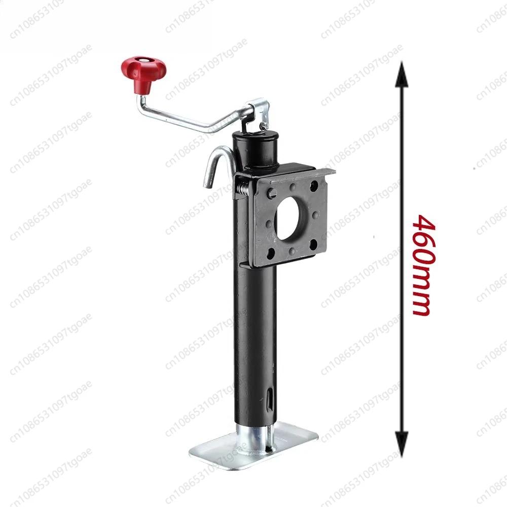 Trailer jack, RV outriggers, manual mechanical flange swivel plate support, transverse