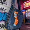 Keychain Cartoon Cat Fox Design with Metal Ring Keychain Pendant 3D Printed Movable Joints Flexible Body