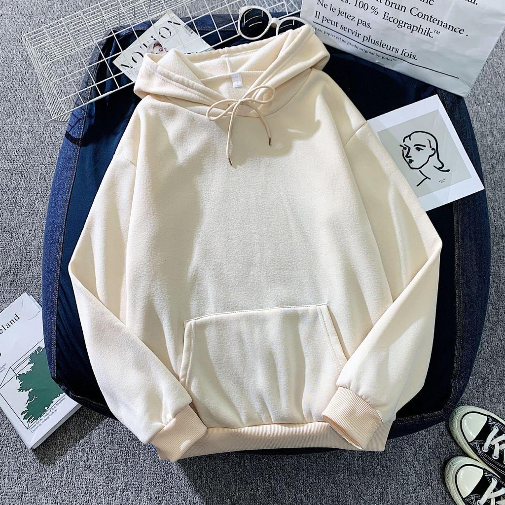 Autumn Casual Women's Solid Hoodie Comfortable Strecth Sweatshirts Loose Pocket Warm Clothes Fashion Street Female Pullovers