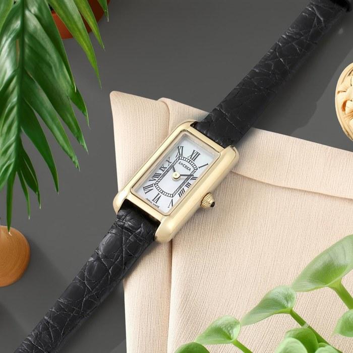 [LCREA] Solar Watch Women's Made in Japan (PARALLELA MINI/Gold, Crocodile Leather/LC2501-GPCBK) Crocodile Leather/Black (Buckle Type)